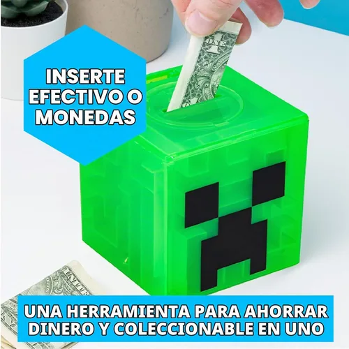 Vista 3 de Paladone Minecraft Creeper Maze Safe, completa el laberinto para desbloquear dinero, divertido juguete coleccionable de bloques de Minecraft