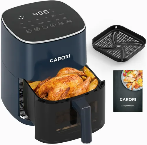 Vista 12 de CARORI Freidora de aire de 6 cuartos con ventana de visión, 12 preajustados, gran capacidad, 400 ℉ máximo crujiente, 1700 W comidas rápidas incluso