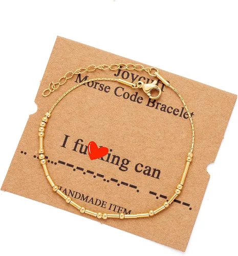 Vista 115 de JoycuFF Pulseras inspiradoras de código morse para mujeres, cuentas de plata, joyería con mantra de motivación, regalos para ella