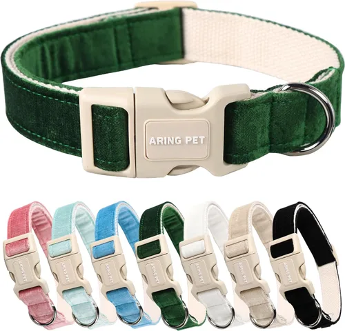 Vista 35 de Aring Pet Collar de algodón, ligero y ajustable, con hebilla de liberación rápida para perros pequeños, medianos y grandes, para cachorros, rosa