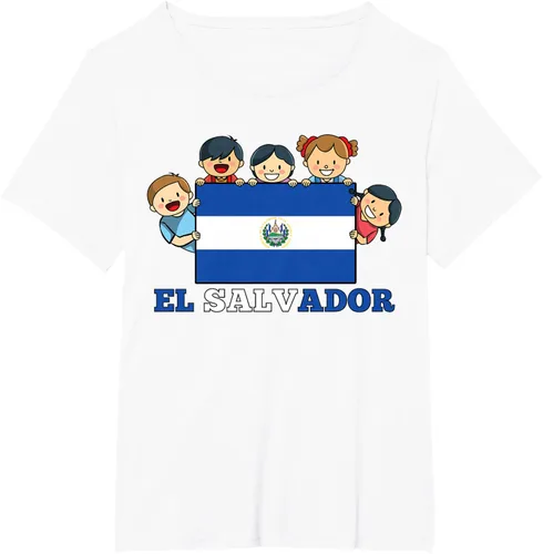 Vista 83 de Camiseta salvadoreña del Mes de la Herencia Hispana con la bandera de El Salvador para niños, Negro