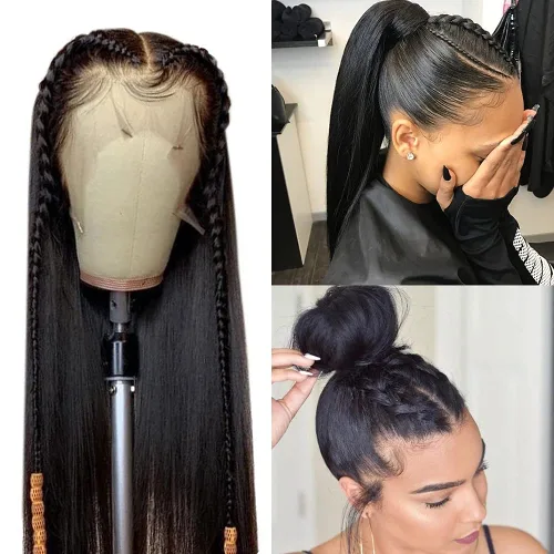 Vista 3 de Pelucas de cabello humano con encaje frontal de 13 x 4 pulgadas, pelucas frontales de 13 x 6 pulgadas, pelucas de encaje frontal HD para mujeres