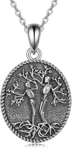 Vista 37 de ONEFINITY Collar de plata de ley 925 con diseño de árbol de la vida con colgante de nudo celta de concha de abulón para mujer