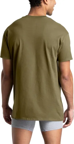 Vista 4 de Fruit of The Loom Mens Pocket Tee Undershirts, Moisture Wicking & Tag Free, Short Sleeve Pocket T-Shirts