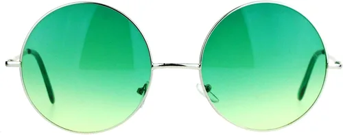 Vista 5 de Hippie Groovy Gradient Oversize Anteojos de sol redondos Lennon grandes
