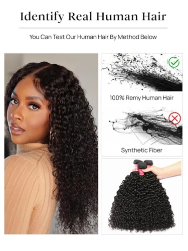 Vista 7 de Nadula Cabello humano rizado malasio, 3 paquetes de 12 10 8 pulgadas, 100% sin procesar virgen Jerry extensiones de trama de cabello humano rizado