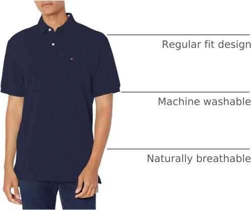 Vista 3 de Tommy Hilfiger Polo de piqué de algodón de manga corta para hombre en ajuste regular