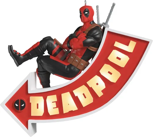 Vista 9 de Hallmark Keepsake Adorno de Deadpool de Marvel (El MERC con corazón)