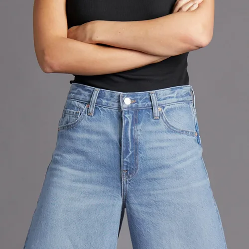 Vista 3 de Jeans Vaqueros de Barril Holgados para Mujer, de Pierna Ancha, de Tiro Medio, Denim Premium