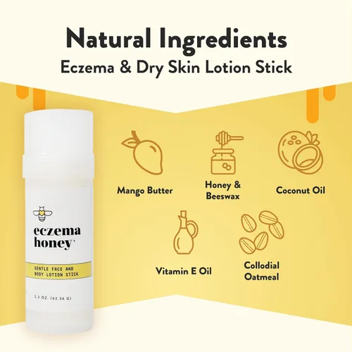 Vista 3 de ECZEMA HONEY Crema calmante para la piel, loción facial y corporal original, paquete para pieles sensibles y secas, libre de crueldad animal