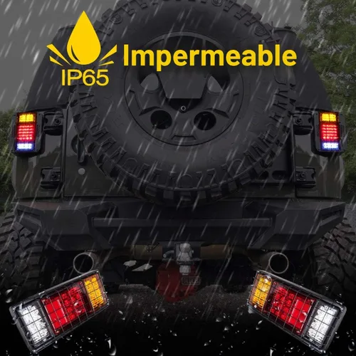 Vista 2 de LIMICAR Kit de 40 luces LED traseras de remolque impermeable, luces de remolque con señal de giro inversa, kit de luz de freno para remolque, luces