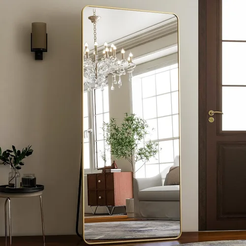 Vista 6 de HARRITPURE - Espejo grande de 71 x 32 pulgadas, espejo de longitud completa con soporte, espejo de cuerpo completo para piso, con marco rectangular