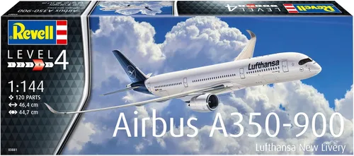 Vista 2 de Revell 03881 1:144 Airbus A350-900 Lufthansa Nueva Livery Plastic Model Kit