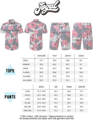Vista 7 de Jogal - Camisa hawaiana de manga corta con botones para hombre