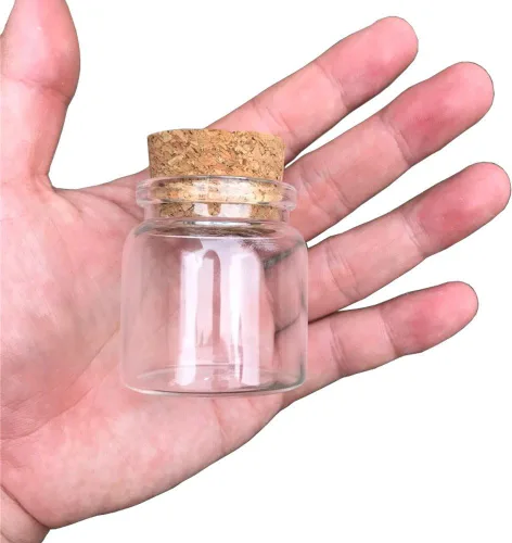 Vista 2 de Capacidad 1.7 fl oz botellas de vidrio con corcho pequeño transparente mini frascos de vidrio vacíos frascos 6 unids/lote