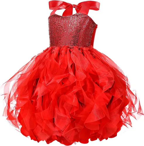 Vista 8 de Vestido tutú para niñas, vestido de tul con lentejuelas, vestido de princesa para niñas pequeñas, disfraz de fiesta de cumpleaños brillante