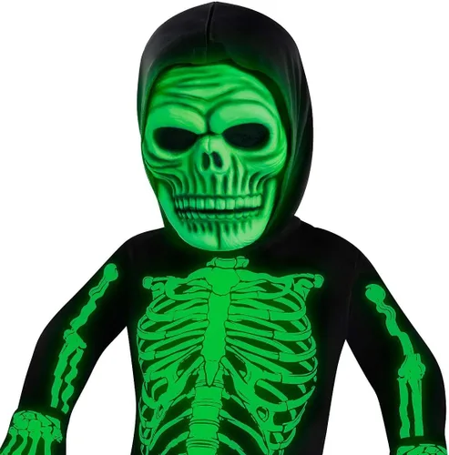 Vista 3 de Spirit Halloween Disfraz de esqueleto que brilla en la oscuridad para niños pequeños Multicolor