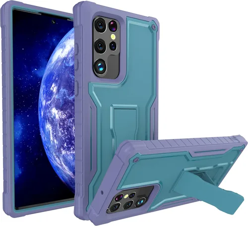 Vista 12 de Funda para Samsung Galaxy S22 5G (solo no es compatible con Plus o Ultra), funda de protección de grado militar con protector de pantalla HD y Negro