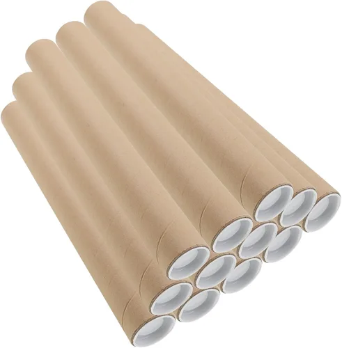 Vista 11 de Tubo de correo con tapa, tubo de póster de papel kraft resistente, tubo de cartón redondo, tubo de póster de envío duro, tubo de póster de cartón