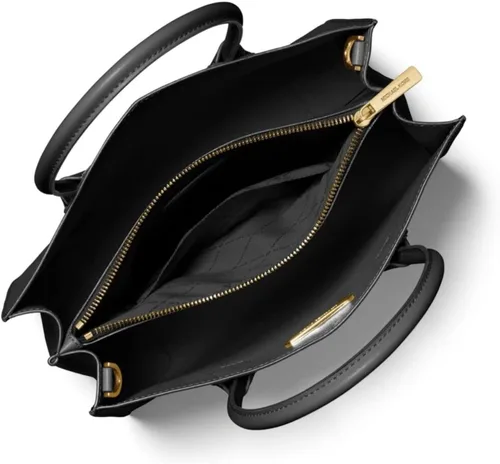Vista 3 de Mercer - Bolso grande de cuero con diseño de guijarros, Negro