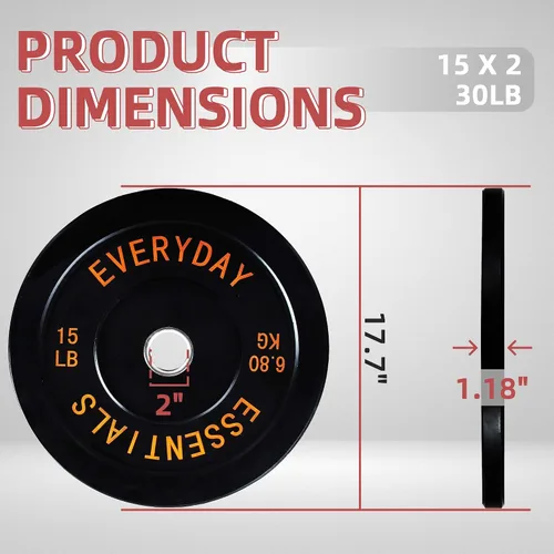 Vista 5 de Fitvids Placas de Tope Olímpicas de 2 Pulgadas, Placas de Peso Perfectas para Levantamiento de Pesas y Entrenamiento de Fuerza, Múltiples Pesos