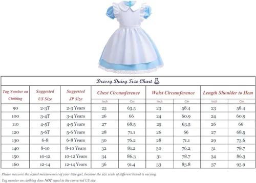 Vista 7 de Dressy Daisy Fancy Wonderland - Conjunto de disfraz de fiesta con delantal y diadema para niñas pequeñas, talla 2T a 14