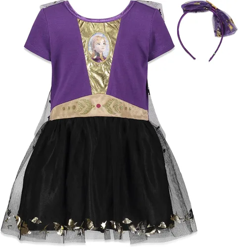 Vista 3 de Disney Frozen, Reina Elsa, Princesa Anna, vestido de manga corta