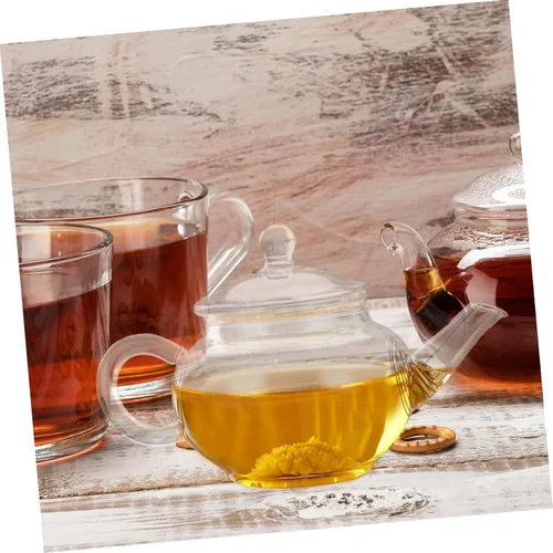 Vista 5 de CALLARON Tea Party - Tetera de vidrio para sala de té, tetera portátil con infusor