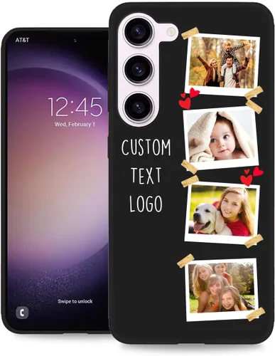 Vista 27 de Funda personalizada para Samsung Galaxy S23 Ultra con nombre de foto y texto - Funda suave y fina para teléfono móvil S 23 Ultra (negra) de 6.8