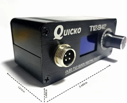 Vista 2 de QUICKO Estación de soldadura digital DC24V T12-942 Temperatura ajustable Autosleep/apagado automático/impulso de una tecla Viene con punta