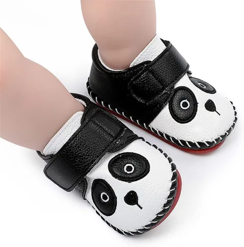 Vista 2 de HsdsBebe Baby Boys Girls Pu Leather Hard Bottom Walking Sneakers Toddler Rubber Sole First Walkers Infant Cartoon Slippers Crib Shoes