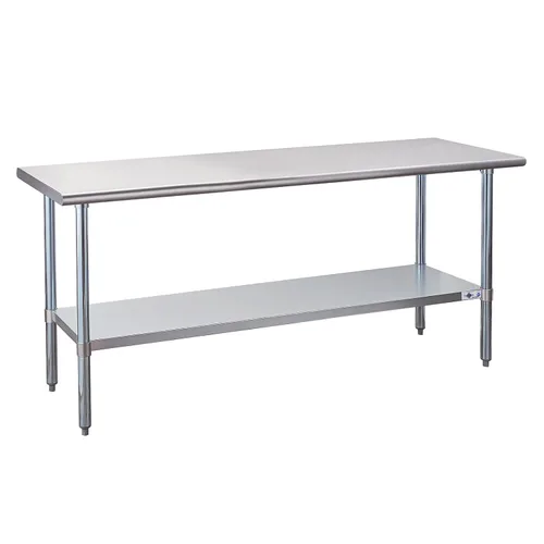 Vista 13 de Profeeshaw mesa de trabajo, de uso comercial, de acero inoxidable NSF con protector contra salpicaduras y estante inferior, para cocina, restaurante