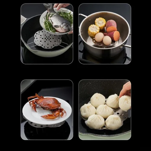 Vista 5 de Foldable Stainless Steel Steam Rack 24cm High Feet