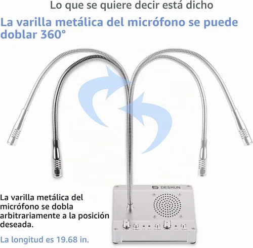 Vista 5 de DESHUN Intercomunicador de ventana, altavoces de ventana, micrófono de intercomunicación de contador de ventana de doble vía