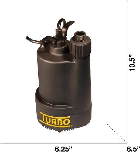 Vista 2 de Turbo Bomba sumergible de utilidad 1/3HP sin interruptor