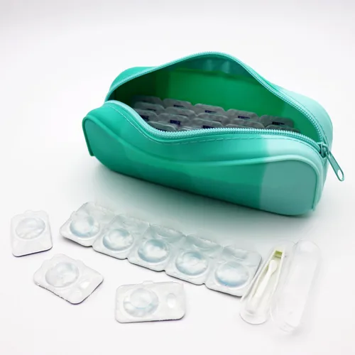 Vista 9 de P-40 organizador diario para lentes de contacto, estuche de viaje diario para lentes de contacto, dispensador de lentes de contacto desechable