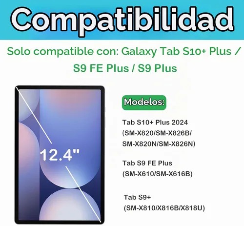 Vista 2 de ProCase Paquete de 2 protectores de pantalla para Galaxy Tab S10 Plus/S9 Plus/S9 FE Plus de 12.4 pulgadas, dureza 9H de vidrio templado transparente