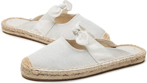 Vista 8 de Mocasines planos casuales con adornos de lazo para mujer, mocasines de lino, alpargatas Rosa