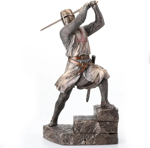 Vista 2 de Veronese Design Figura de guerrero de 12 pulgadas con acabado de bronce de resina fundida en frío