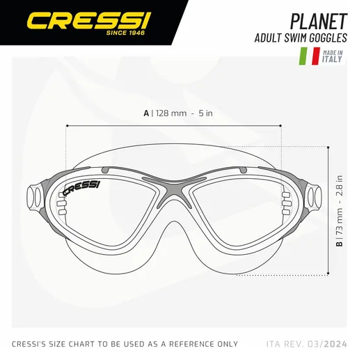 Vista 2 de Cressi Gafas de natación para adultos con tecnología antivaho de larga duración - Planet: fabricadas en Italia