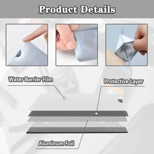 Vista 3 de Tarjetero con bloqueo RFID, protector de tarjeta de crédito e identidad para protección contra robos, paquete de 10 fundas seguras