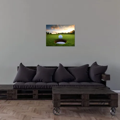 Vista 6 de Lienzo decorativo para pared, diseño de cueva para hombre, campo de golf, paisaje, puesta de sol, arte deportivo, para oficina, gimnasio, sala