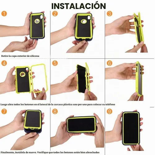 Vista 6 de Funda para iPhone 8 y iPhone 7, resistente, con función atril, protector de pantalla integrado, 4 en 1, fuerte y resistente a prueba de golpes