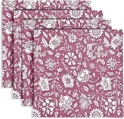 Vista 10 de Ridhi - Servilletas de 100 % algodón con estampado de espárragos verdes de 18 x 18 pulgadas (juego de 4) servilletas de cocina reutilizables