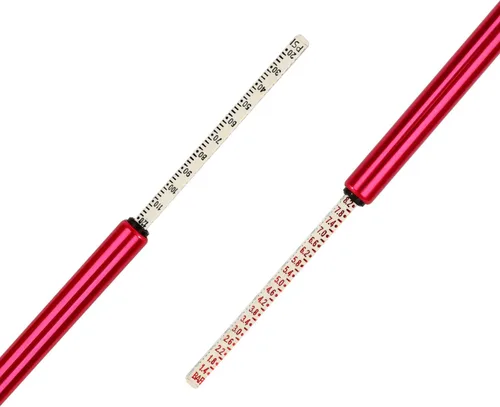 Vista 4 de Medidor de neumáticos estilo lápiz de bicicleta 20-120 PSI para uso en camiones, caravanas y neumáticos de bicicleta, color rojo