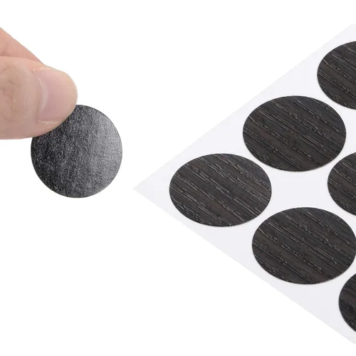 Vista 3 de uxcell Calcomanías autoadhesivas de plástico texturizado para agujeros de tornillo, calcomanías autoadhesivas para muebles de madera, gabinetes