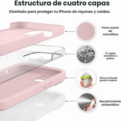 Vista 2 de Vooii Funda compatible con iPhone 15 Plus, silicona líquida mejorada [protección mejorada de la cámara] [forro de microfibra suave antiarañazos]