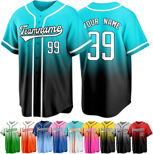 Vista 25 de Custom Baseball Jersey Personalized Short Sleeve Team Sport Uniform Baseball Shirt for Men Women Youth Boy