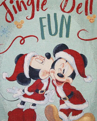 Vista 2 de Northwest - Manta de Tapiz Tejida de Mickey Mouse, 48" x 60", Jingle Bell Fun