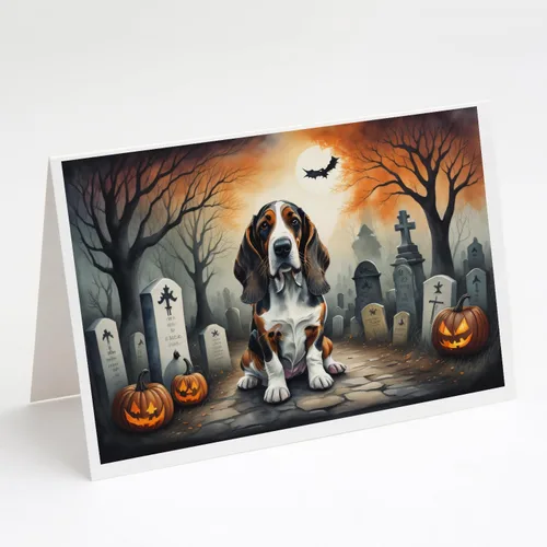 Vista 32 de Caroline's Treasures DAC2042GCA7P Golden Retriever - Tarjetas de felicitación y sobres de Halloween espeluznantes, paquete de 8 tarjetas en blanco